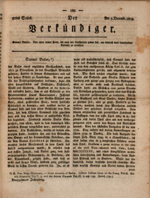 Der Verkündiger oder Zeitschrift für die Fortschritte und neuesten Beobachtungen, Entdeckungen und Erfindungen in den Künsten und Wissenschaften und für gegenseitige Unterhaltung Dienstag 5. Dezember 1809