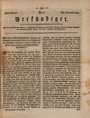 Der Verkündiger oder Zeitschrift für die Fortschritte und neuesten Beobachtungen, Entdeckungen und Erfindungen in den Künsten und Wissenschaften und für gegenseitige Unterhaltung Freitag 8. Dezember 1809