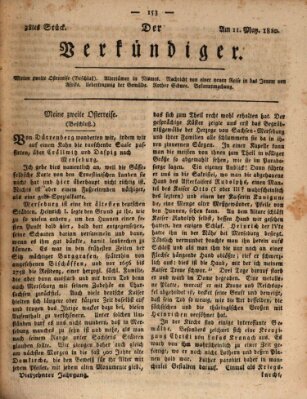 Der Verkündiger oder Zeitschrift für die Fortschritte und neuesten Beobachtungen, Entdeckungen und Erfindungen in den Künsten und Wissenschaften und für gegenseitige Unterhaltung Freitag 11. Mai 1810