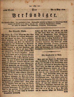 Der Verkündiger oder Zeitschrift für die Fortschritte und neuesten Beobachtungen, Entdeckungen und Erfindungen in den Künsten und Wissenschaften und für gegenseitige Unterhaltung Freitag 18. Mai 1810