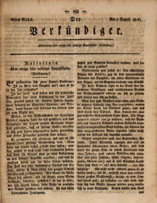 Der Verkündiger oder Zeitschrift für die Fortschritte und neuesten Beobachtungen, Entdeckungen und Erfindungen in den Künsten und Wissenschaften und für gegenseitige Unterhaltung Dienstag 7. August 1810