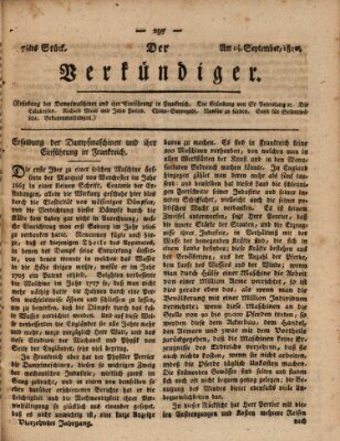 Der Verkündiger oder Zeitschrift für die Fortschritte und neuesten Beobachtungen, Entdeckungen und Erfindungen in den Künsten und Wissenschaften und für gegenseitige Unterhaltung Freitag 14. September 1810