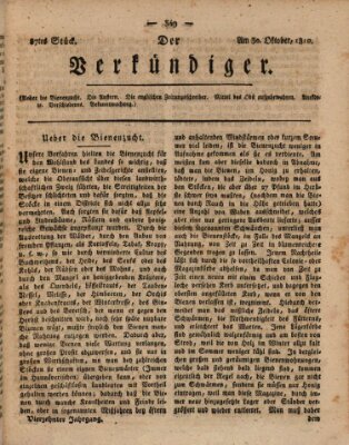 Der Verkündiger oder Zeitschrift für die Fortschritte und neuesten Beobachtungen, Entdeckungen und Erfindungen in den Künsten und Wissenschaften und für gegenseitige Unterhaltung Dienstag 30. Oktober 1810