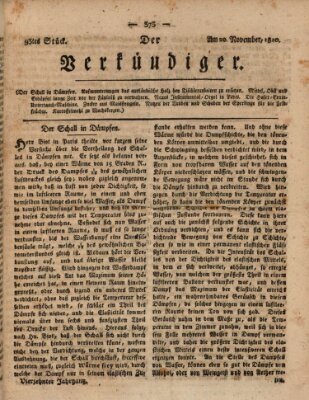 Der Verkündiger oder Zeitschrift für die Fortschritte und neuesten Beobachtungen, Entdeckungen und Erfindungen in den Künsten und Wissenschaften und für gegenseitige Unterhaltung Dienstag 20. November 1810