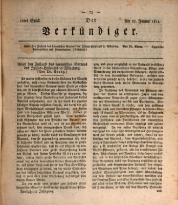 Der Verkündiger oder Zeitschrift für die Fortschritte und neuesten Beobachtungen, Entdeckungen und Erfindungen in den Künsten und Wissenschaften und für gegenseitige Unterhaltung Freitag 25. Januar 1811