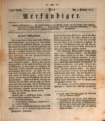 Der Verkündiger oder Zeitschrift für die Fortschritte und neuesten Beobachtungen, Entdeckungen und Erfindungen in den Künsten und Wissenschaften und für gegenseitige Unterhaltung Montag 4. Februar 1811