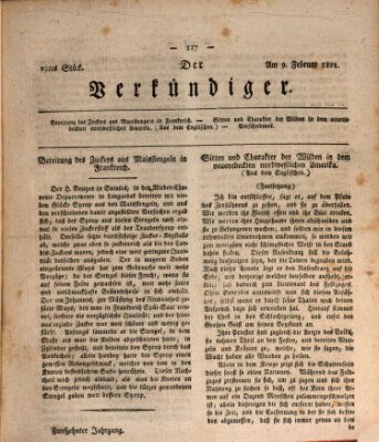 Der Verkündiger oder Zeitschrift für die Fortschritte und neuesten Beobachtungen, Entdeckungen und Erfindungen in den Künsten und Wissenschaften und für gegenseitige Unterhaltung Samstag 9. Februar 1811