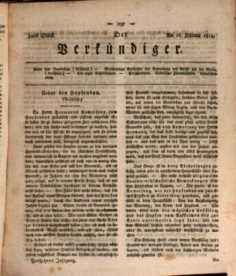 Der Verkündiger oder Zeitschrift für die Fortschritte und neuesten Beobachtungen, Entdeckungen und Erfindungen in den Künsten und Wissenschaften und für gegenseitige Unterhaltung Samstag 16. Februar 1811