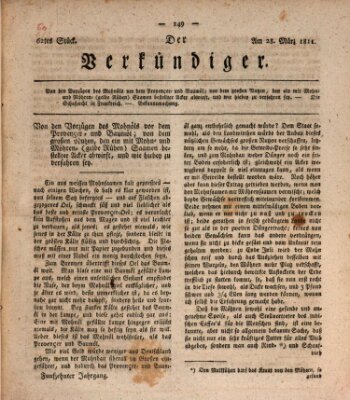 Der Verkündiger oder Zeitschrift für die Fortschritte und neuesten Beobachtungen, Entdeckungen und Erfindungen in den Künsten und Wissenschaften und für gegenseitige Unterhaltung Donnerstag 28. März 1811