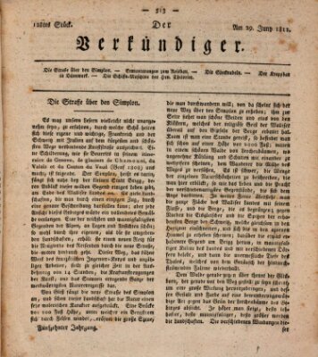 Der Verkündiger oder Zeitschrift für die Fortschritte und neuesten Beobachtungen, Entdeckungen und Erfindungen in den Künsten und Wissenschaften und für gegenseitige Unterhaltung Samstag 29. Juni 1811