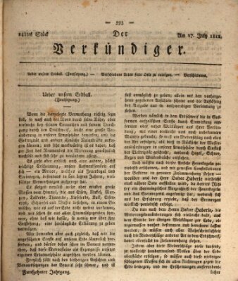 Der Verkündiger oder Zeitschrift für die Fortschritte und neuesten Beobachtungen, Entdeckungen und Erfindungen in den Künsten und Wissenschaften und für gegenseitige Unterhaltung Samstag 27. Juli 1811