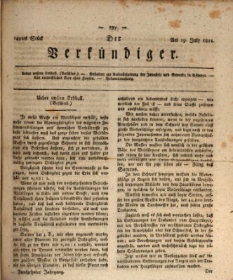 Der Verkündiger oder Zeitschrift für die Fortschritte und neuesten Beobachtungen, Entdeckungen und Erfindungen in den Künsten und Wissenschaften und für gegenseitige Unterhaltung Montag 29. Juli 1811