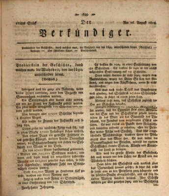 Der Verkündiger oder Zeitschrift für die Fortschritte und neuesten Beobachtungen, Entdeckungen und Erfindungen in den Künsten und Wissenschaften und für gegenseitige Unterhaltung Freitag 16. August 1811