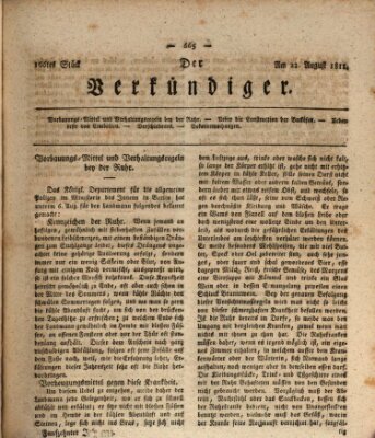 Der Verkündiger oder Zeitschrift für die Fortschritte und neuesten Beobachtungen, Entdeckungen und Erfindungen in den Künsten und Wissenschaften und für gegenseitige Unterhaltung Donnerstag 22. August 1811