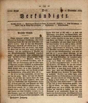 Der Verkündiger oder Zeitschrift für die Fortschritte und neuesten Beobachtungen, Entdeckungen und Erfindungen in den Künsten und Wissenschaften und für gegenseitige Unterhaltung Mittwoch 18. September 1811