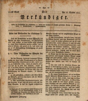 Der Verkündiger oder Zeitschrift für die Fortschritte und neuesten Beobachtungen, Entdeckungen und Erfindungen in den Künsten und Wissenschaften und für gegenseitige Unterhaltung Freitag 25. Oktober 1811