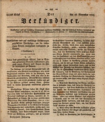 Der Verkündiger oder Zeitschrift für die Fortschritte und neuesten Beobachtungen, Entdeckungen und Erfindungen in den Künsten und Wissenschaften und für gegenseitige Unterhaltung Dienstag 26. November 1811