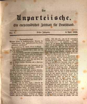 Der Unparteiische Montag 8. April 1833