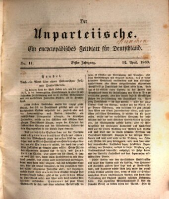 Der Unparteiische Freitag 12. April 1833