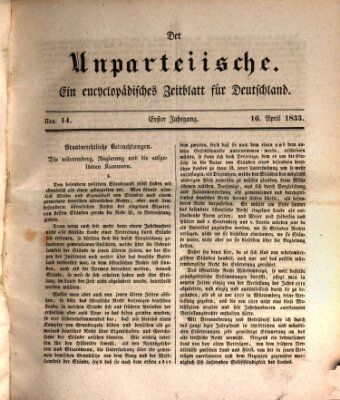 Der Unparteiische Dienstag 16. April 1833