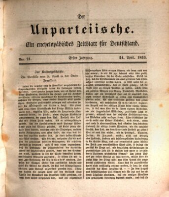 Der Unparteiische Mittwoch 24. April 1833