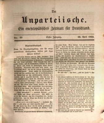 Der Unparteiische Freitag 26. April 1833