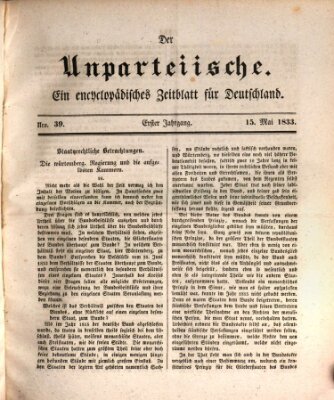 Der Unparteiische Mittwoch 15. Mai 1833