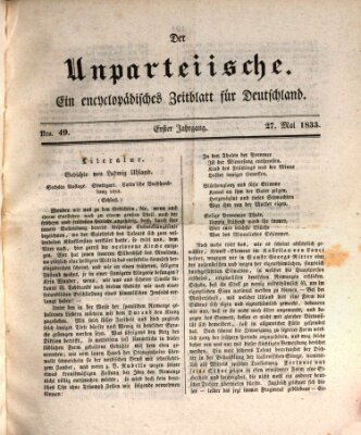 Der Unparteiische Montag 27. Mai 1833