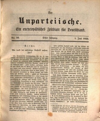 Der Unparteiische Samstag 1. Juni 1833