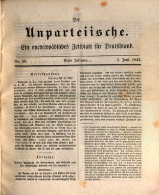 Der Unparteiische Montag 3. Juni 1833