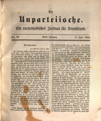 Der Unparteiische Mittwoch 5. Juni 1833