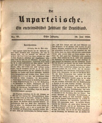 Der Unparteiische Montag 10. Juni 1833