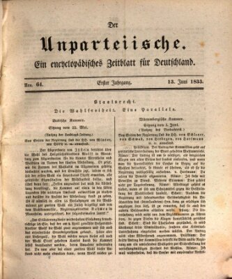 Der Unparteiische Donnerstag 13. Juni 1833