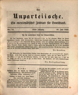 Der Unparteiische Freitag 21. Juni 1833