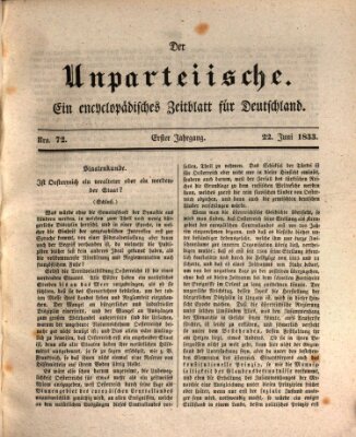 Der Unparteiische Samstag 22. Juni 1833