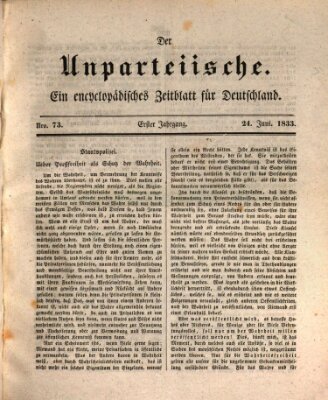 Der Unparteiische Montag 24. Juni 1833