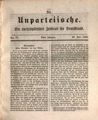 Der Unparteiische Freitag 28. Juni 1833