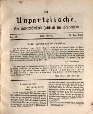 Der Unparteiische Samstag 29. Juni 1833