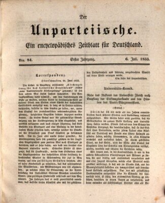 Der Unparteiische Samstag 6. Juli 1833