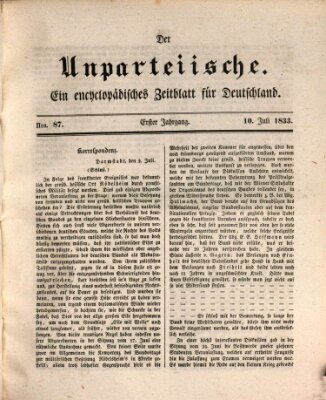 Der Unparteiische Mittwoch 10. Juli 1833