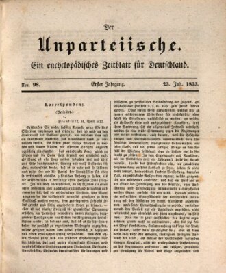 Der Unparteiische Dienstag 23. Juli 1833