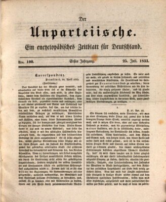 Der Unparteiische Donnerstag 25. Juli 1833