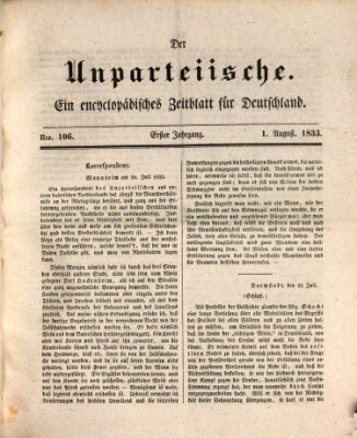 Der Unparteiische Donnerstag 1. August 1833