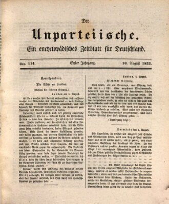 Der Unparteiische Samstag 10. August 1833