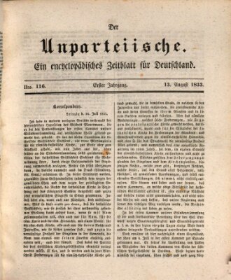 Der Unparteiische Dienstag 13. August 1833