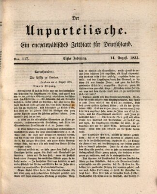 Der Unparteiische Mittwoch 14. August 1833