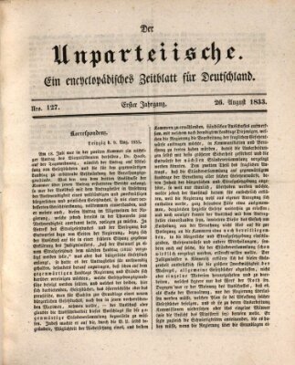 Der Unparteiische Montag 26. August 1833