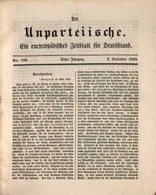 Der Unparteiische Montag 2. September 1833