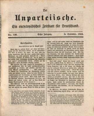 Der Unparteiische Donnerstag 5. September 1833