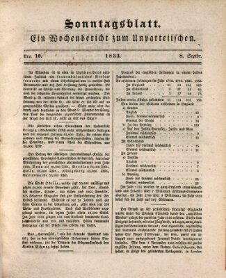 Der Unparteiische Sonntag 8. September 1833